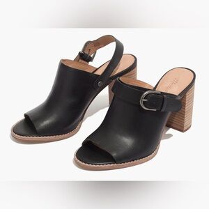 Madewell Leather The Riley Convertible Sling Back Mules Heels Sandals
